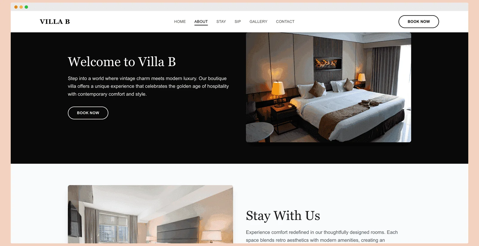 Villa B - Retro-Reimagined Boutique Hotel Template preview 1