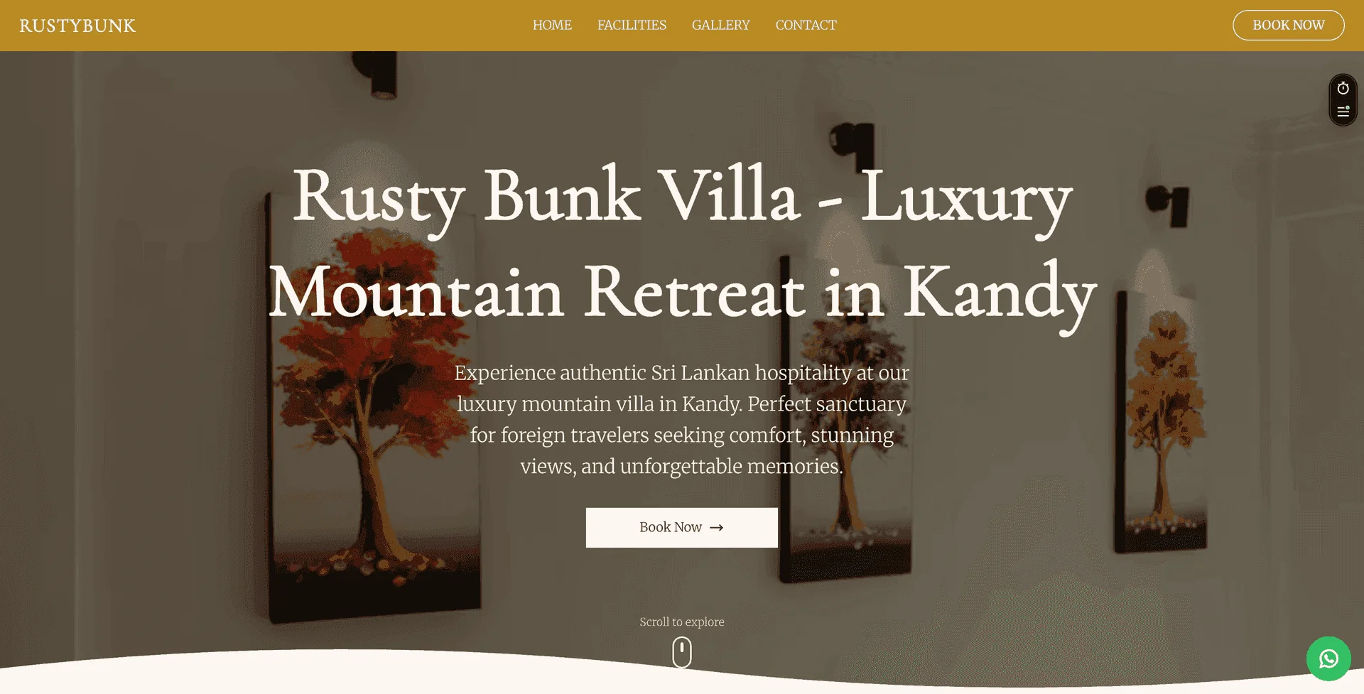 Rusty Bunk Villa - Luxury Mountain Retreat in Kandy